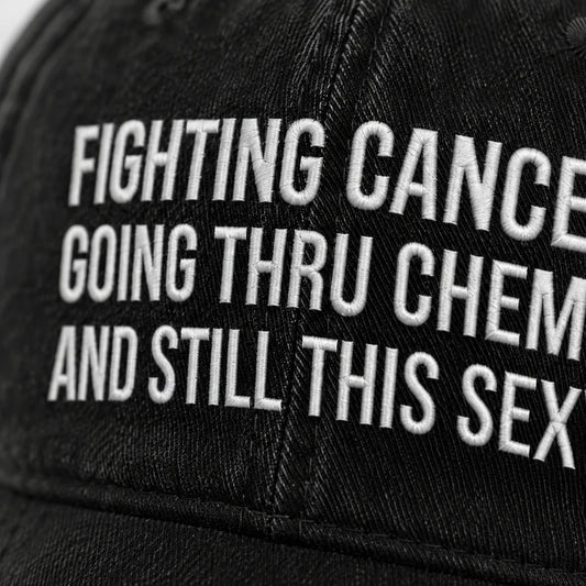 Personalized Still This Sexy Pink Ribbon Quote Embroidered Washed Cap, Awareness Gift