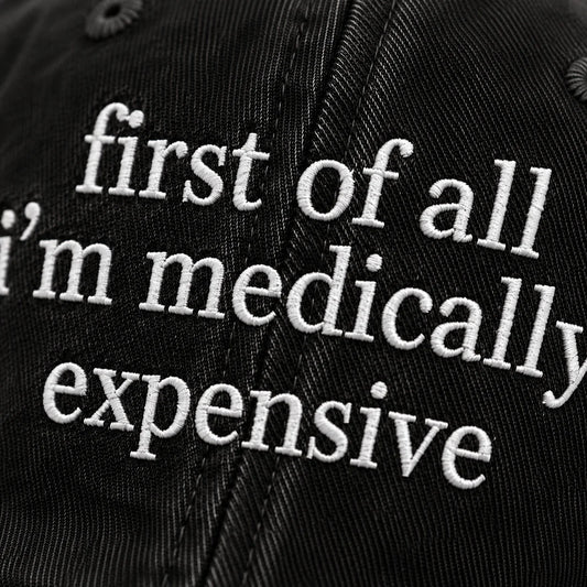 Personalized First Of All Pink Ribbon Quote Embroidered Washed Cap, Awareness Gift