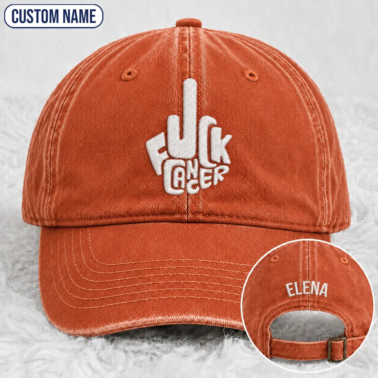 Personalized F Ccer Embroidered Washed Cap, Awareness Gift