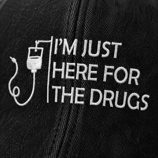 Personalized I’m Just Here Quote Embroidered Washed Cap, Awareness Gift