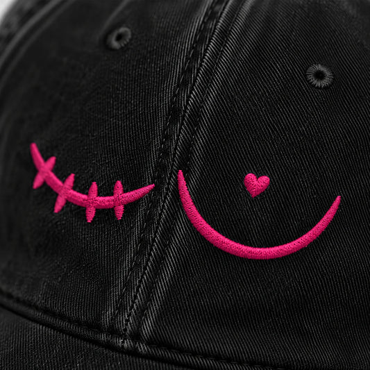Personalized Pink Stitch Embroidered Washed Cap, Awareness Gift