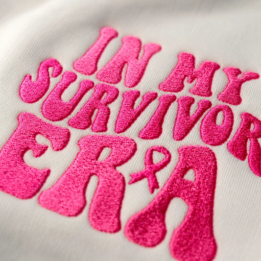 Personalized In My Era Embroidered Unisex Crewneck Sweatshirt, Pink Ribbon Awareness Gift