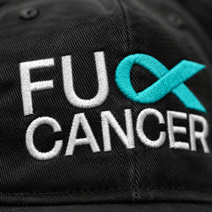 Personalized Fc Ribbon Teal Ribbon Embroidered Washed Cap