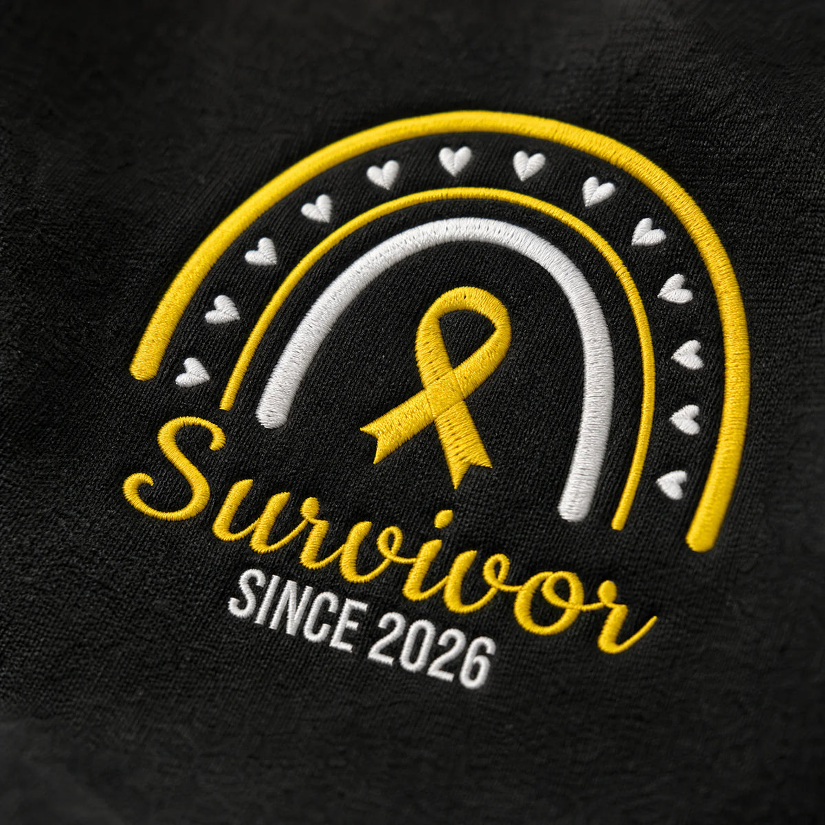 Personalized Yellow Ribbon Inspired Name & Year Embroidered Unisex Quarter Zip Sweatshirt