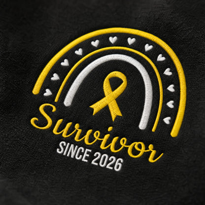 Personalized Yellow Ribbon Inspired Name & Year Embroidered Unisex Quarter Zip Sweatshirt