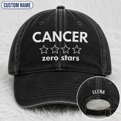 Personalized Zero Stars Embroidered Washed Cap, Awareness Gift