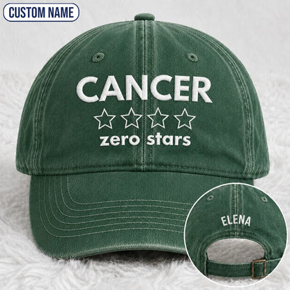 Personalized Zero Stars Embroidered Washed Cap, Awareness Gift
