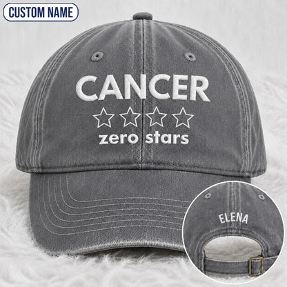 Personalized Zero Stars Embroidered Washed Cap, Awareness Gift