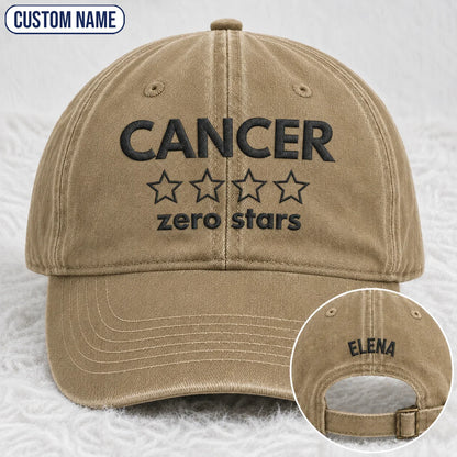 Personalized Zero Stars Embroidered Washed Cap, Awareness Gift