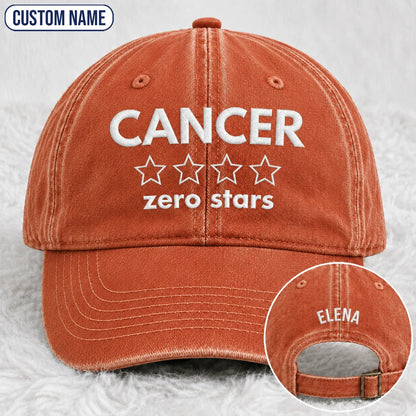 Personalized Zero Stars Embroidered Washed Cap, Awareness Gift