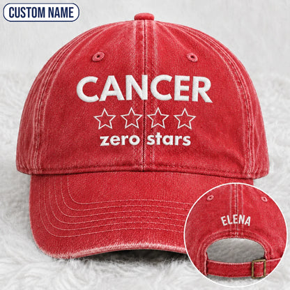 Personalized Zero Stars Embroidered Washed Cap, Awareness Gift