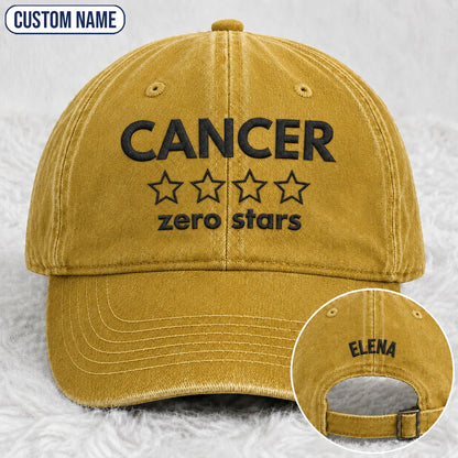 Personalized Zero Stars Embroidered Washed Cap, Awareness Gift