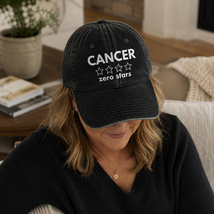 Personalized Zero Stars Embroidered Washed Cap, Awareness Gift