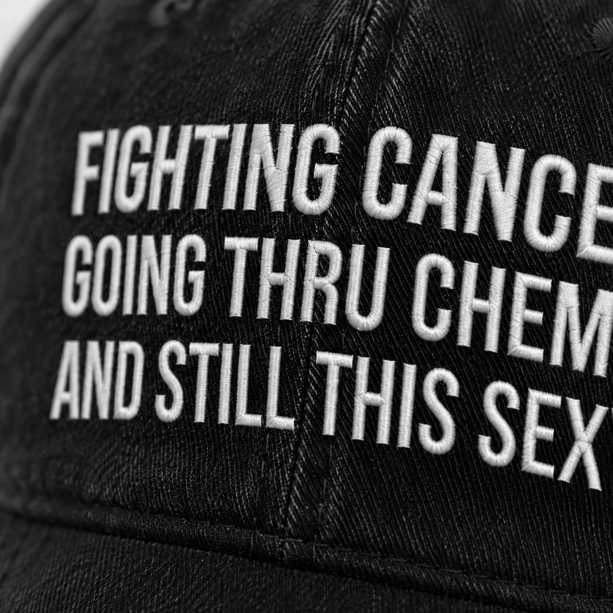 Personalized Still This Sexy Pink Ribbon Quote Embroidered Washed Cap, Awareness Gift