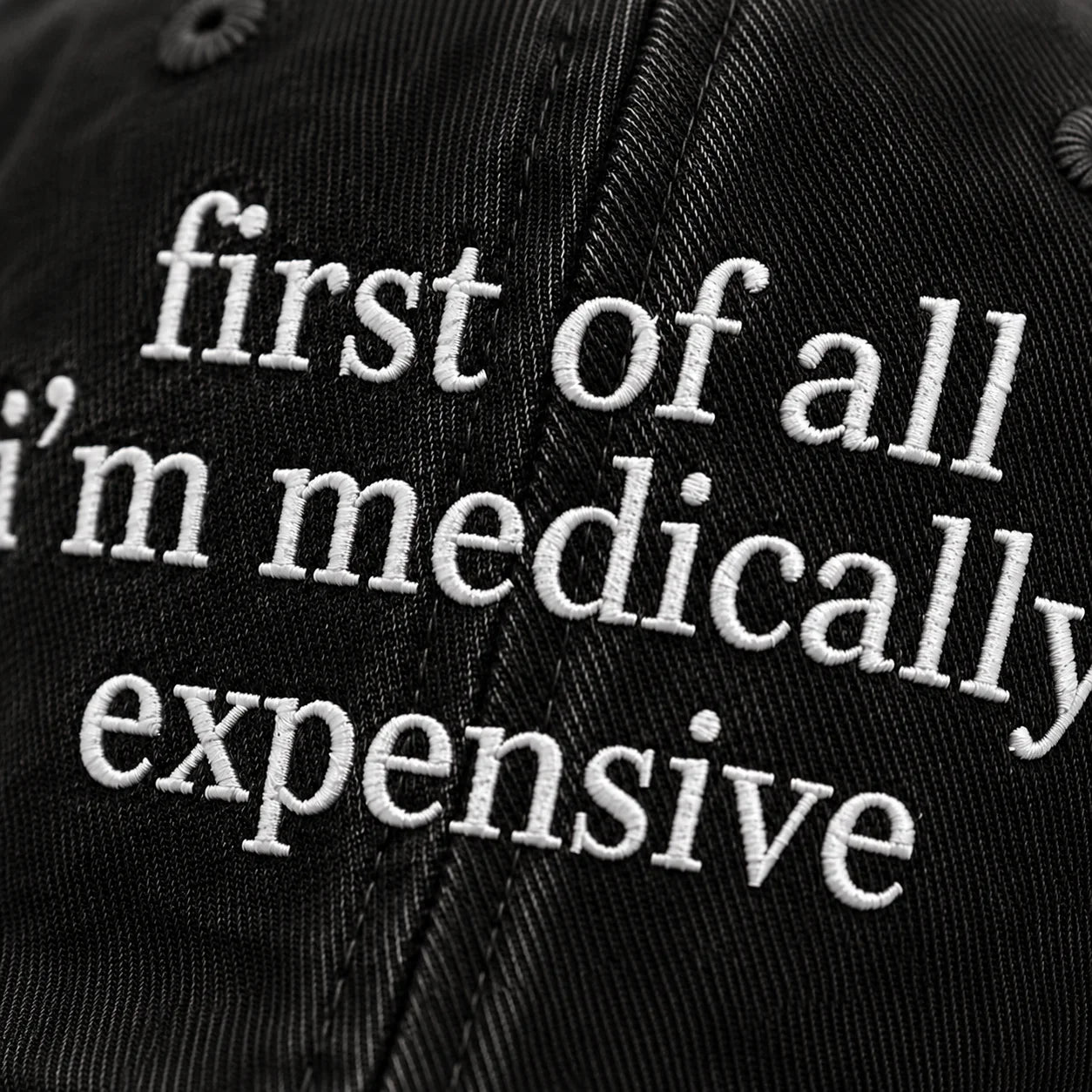 Personalized First Of All Pink Ribbon Quote Embroidered Washed Cap, Awareness Gift