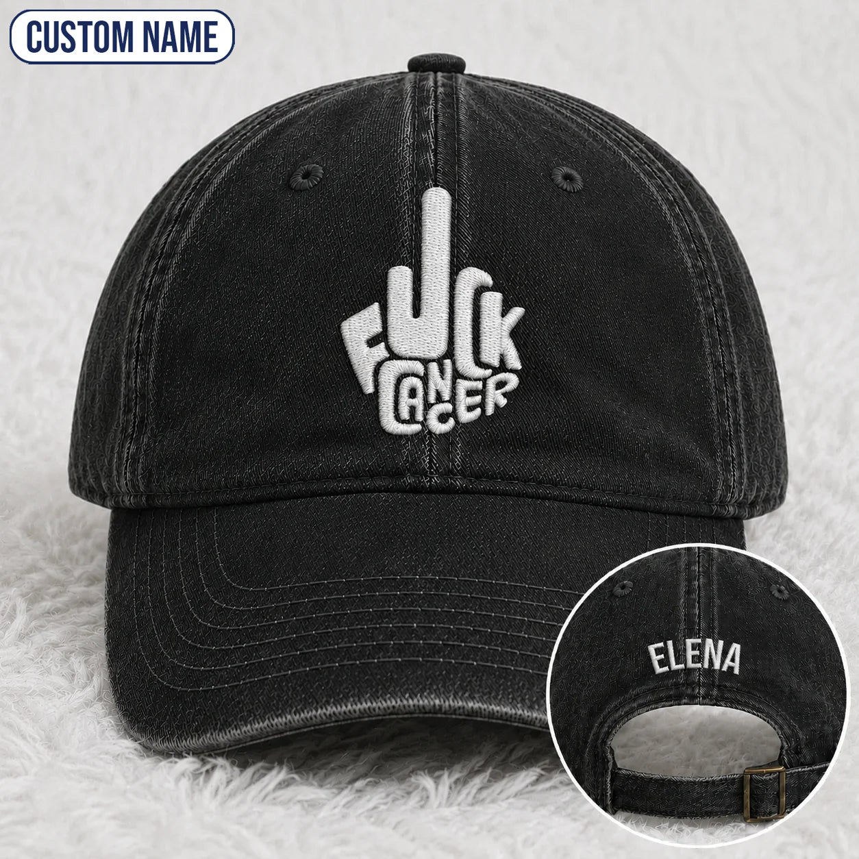 Personalized F Ccer Embroidered Washed Cap, Awareness Gift