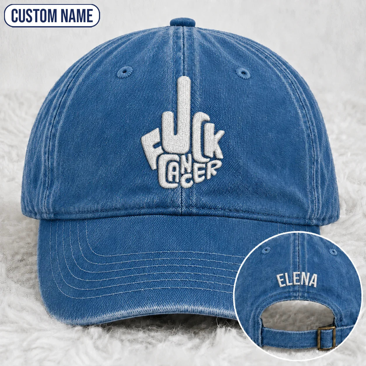 Personalized F Ccer Embroidered Washed Cap, Awareness Gift