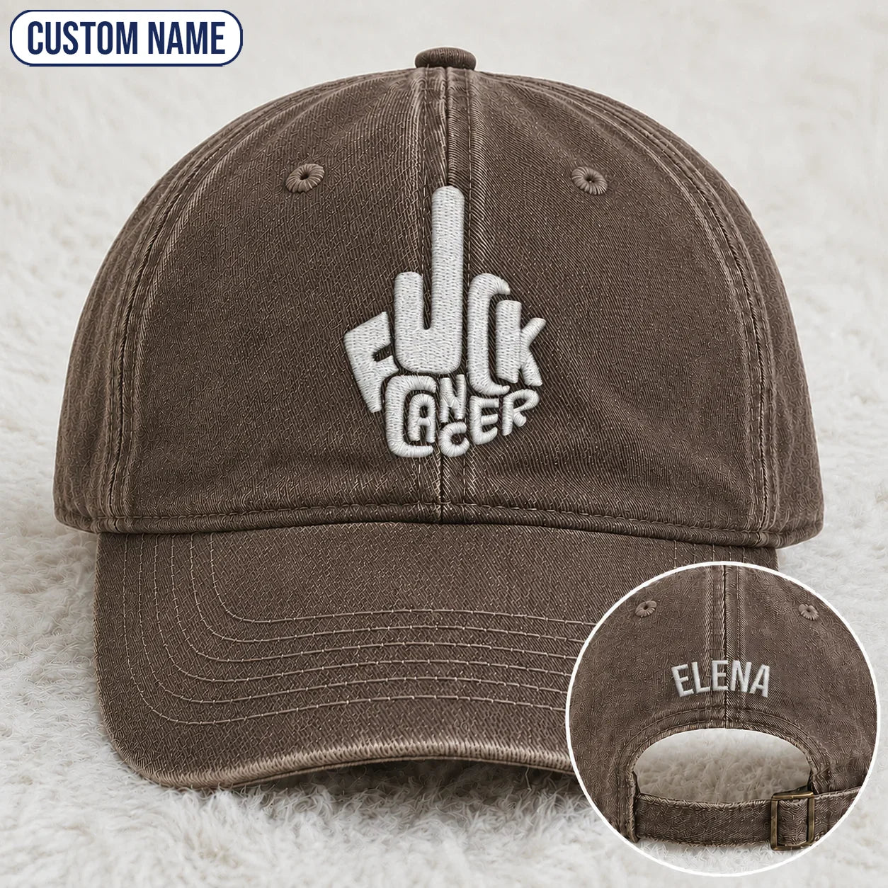 Personalized F Ccer Embroidered Washed Cap, Awareness Gift