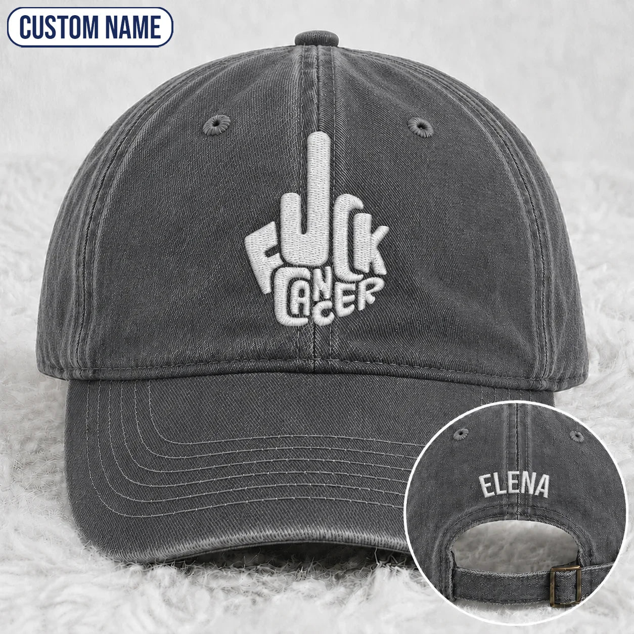 Personalized F Ccer Embroidered Washed Cap, Awareness Gift