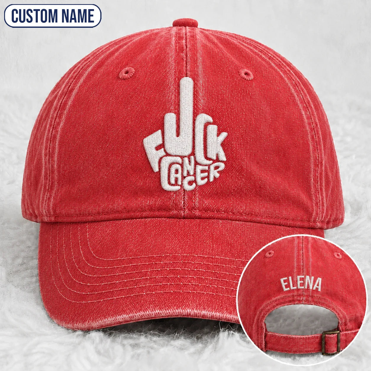 Personalized F Ccer Embroidered Washed Cap, Awareness Gift