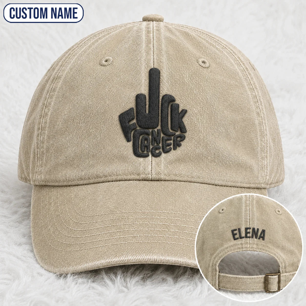 Personalized F Ccer Embroidered Washed Cap, Awareness Gift