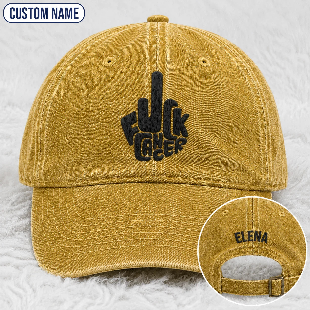 Personalized F Ccer Embroidered Washed Cap, Awareness Gift