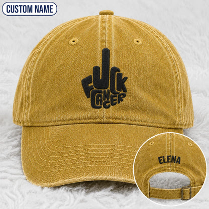 Personalized F Ccer Embroidered Washed Cap, Awareness Gift