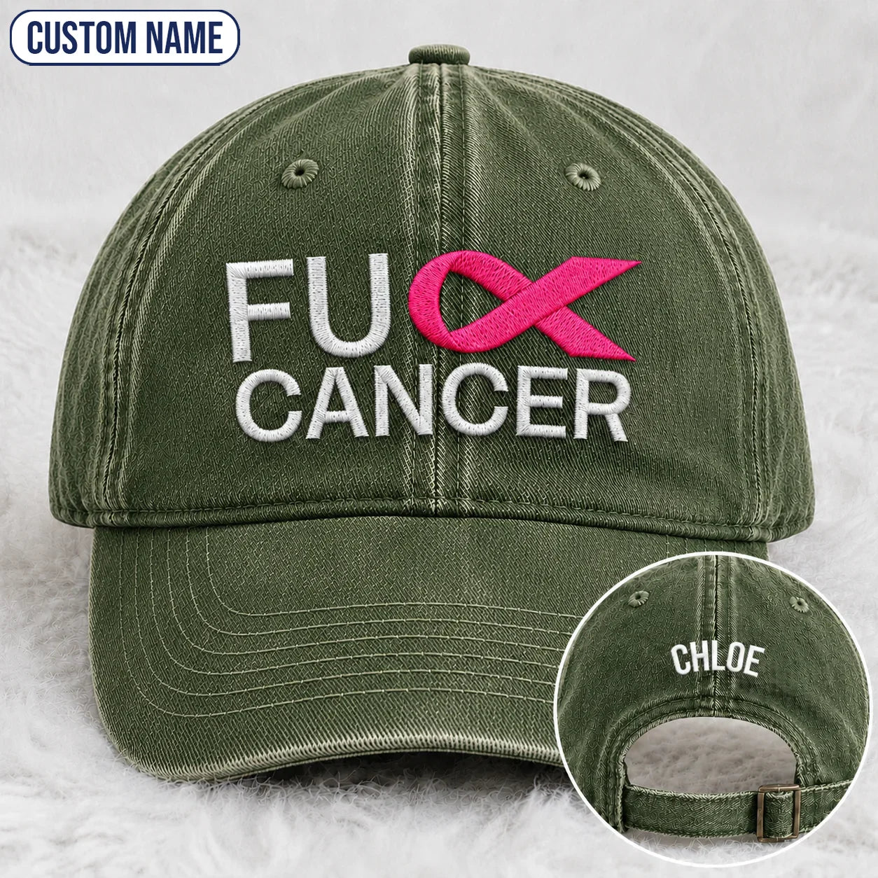Personalized F Ccer Embroidered Washed Cap V2, Awareness Gift