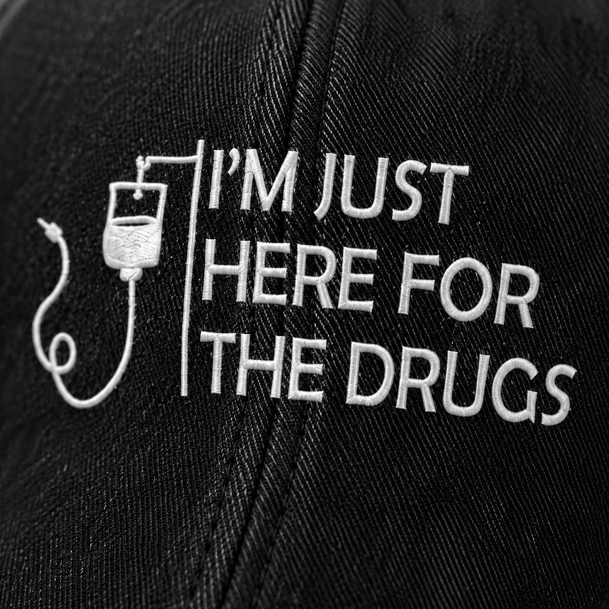 Personalized I’m Just Here Quote Embroidered Washed Cap, Awareness Gift