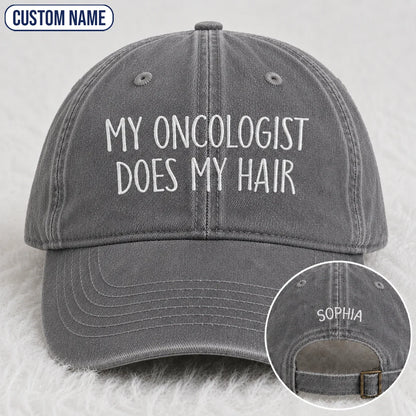 Personalized Does My Hair Embroidered Washed Cap, Awareness Gift