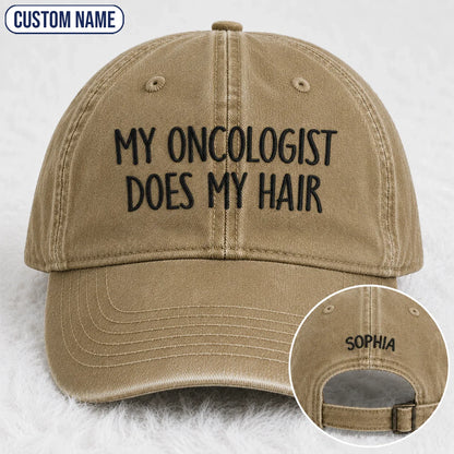 Personalized Does My Hair Embroidered Washed Cap, Awareness Gift