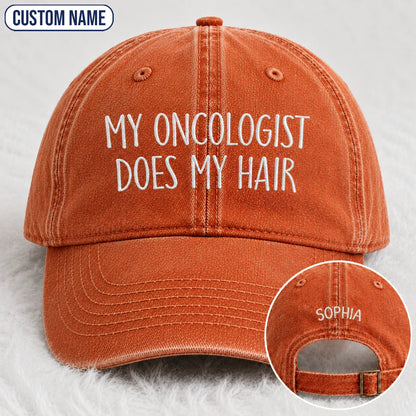 Personalized Does My Hair Embroidered Washed Cap, Awareness Gift