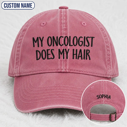 Personalized Does My Hair Embroidered Washed Cap, Awareness Gift