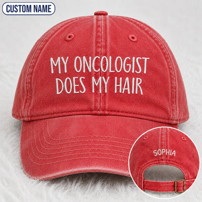 Personalized Does My Hair Embroidered Washed Cap, Awareness Gift