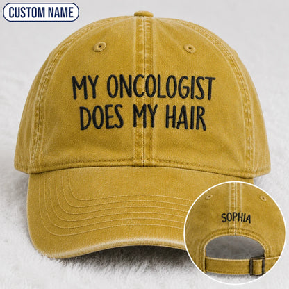 Personalized Does My Hair Embroidered Washed Cap, Awareness Gift