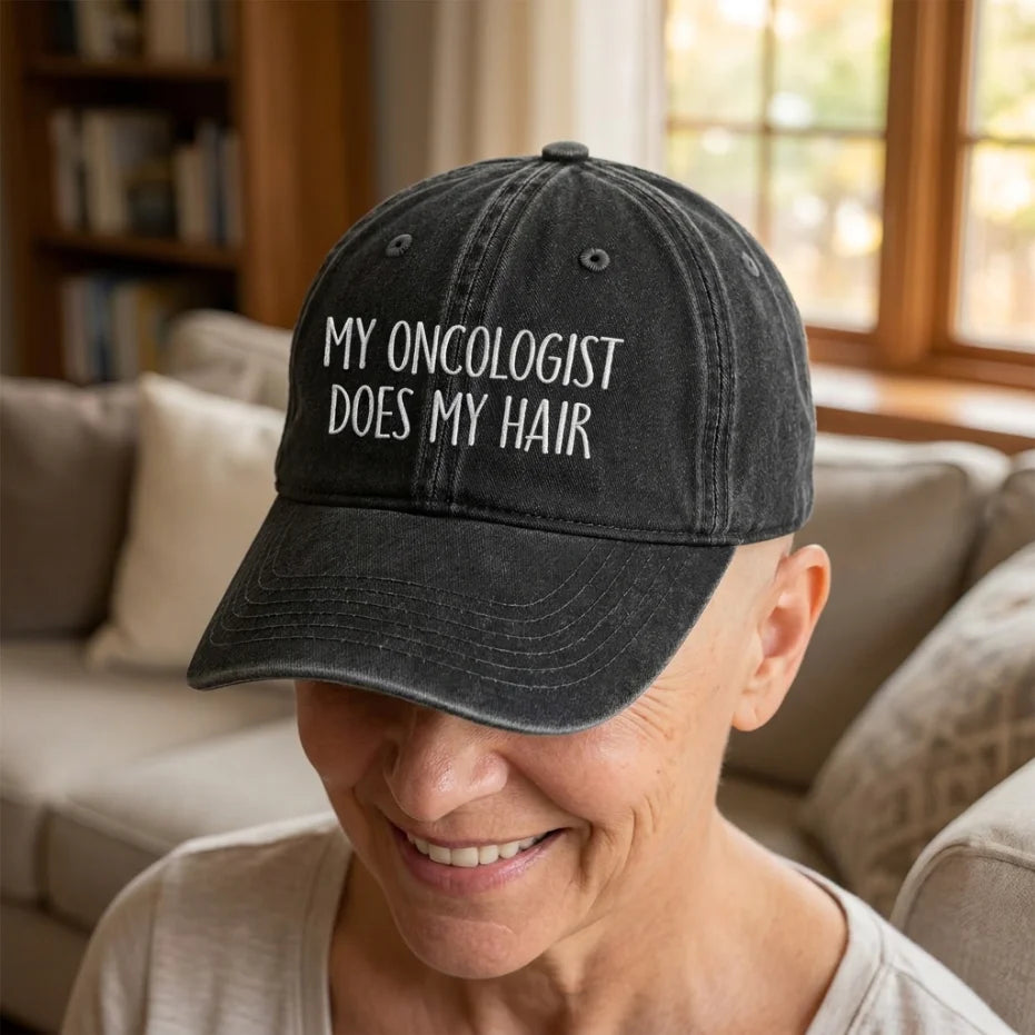 Personalized Does My Hair Embroidered Washed Cap, Awareness Gift