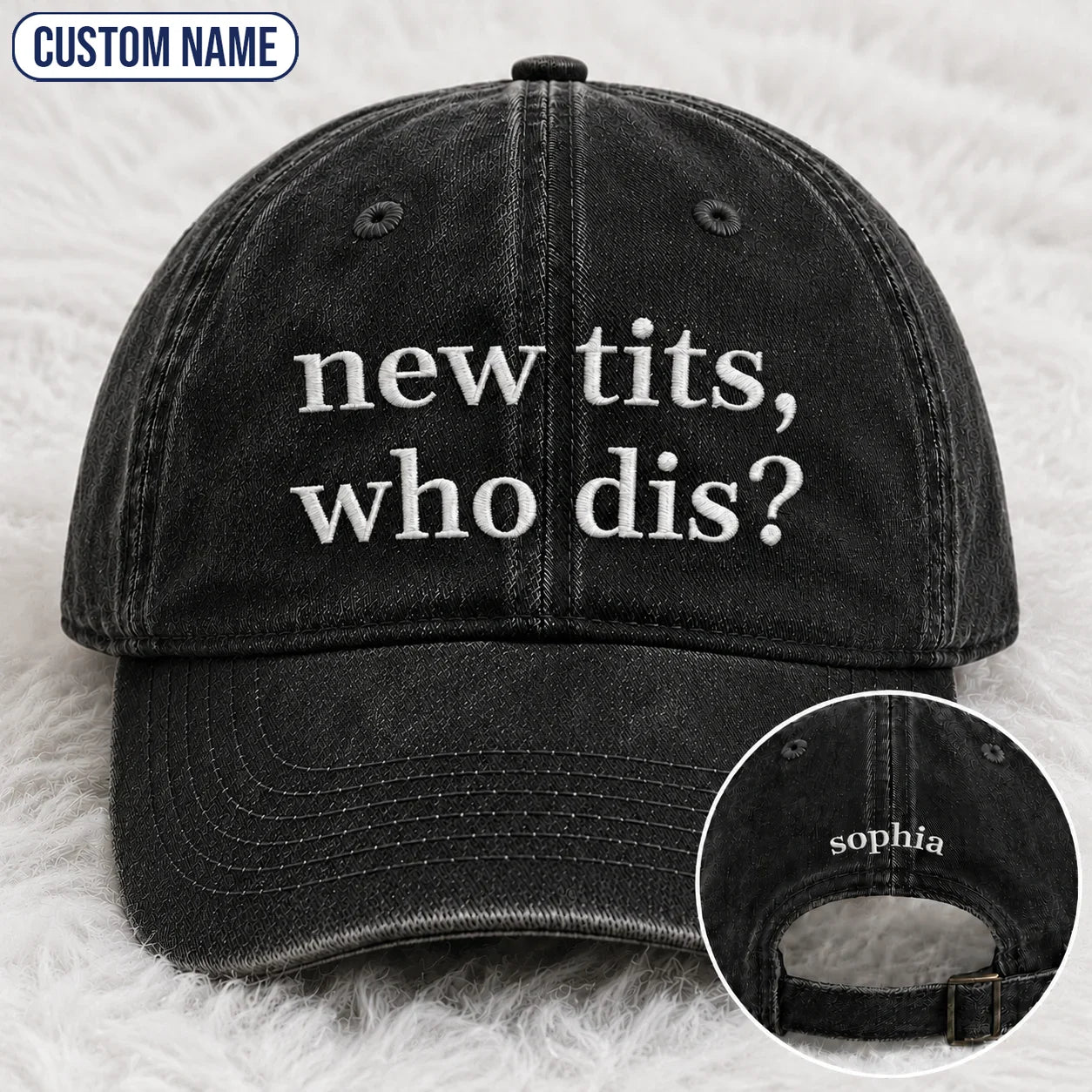 Personalized Who Dis Embroidered Washed Cap, Awareness Gift