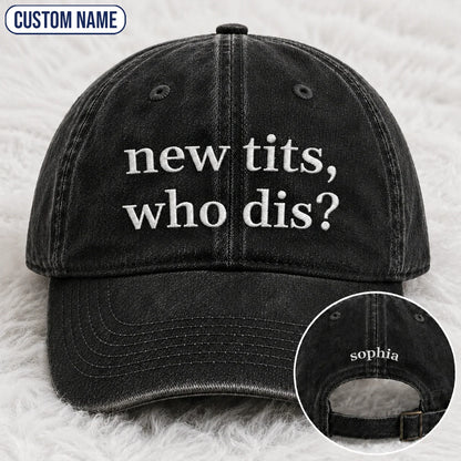 Personalized Who Dis Embroidered Washed Cap, Awareness Gift