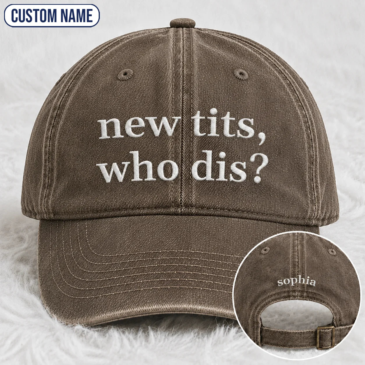 Personalized Who Dis Embroidered Washed Cap, Awareness Gift