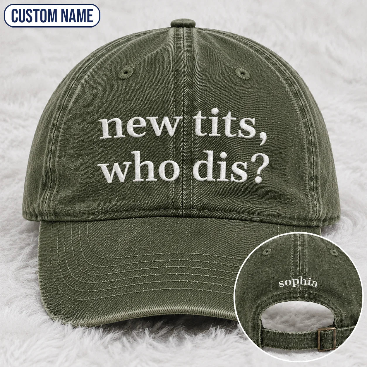 Personalized Who Dis Embroidered Washed Cap, Awareness Gift