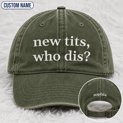Personalized Who Dis Embroidered Washed Cap, Awareness Gift