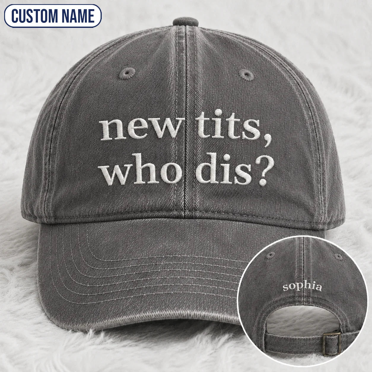 Personalized Who Dis Embroidered Washed Cap, Awareness Gift