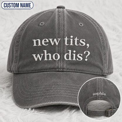 Personalized Who Dis Embroidered Washed Cap, Awareness Gift