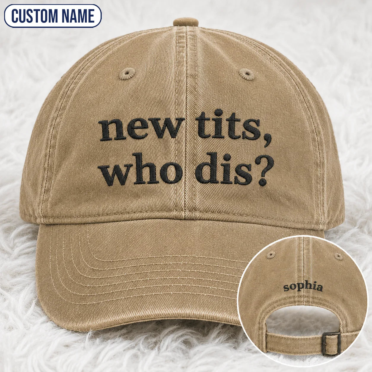 Personalized Who Dis Embroidered Washed Cap, Awareness Gift