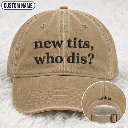 Personalized Who Dis Embroidered Washed Cap, Awareness Gift