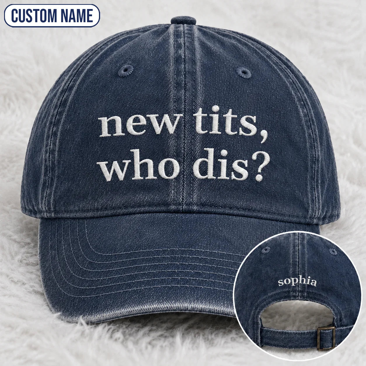 Personalized Who Dis Embroidered Washed Cap, Awareness Gift