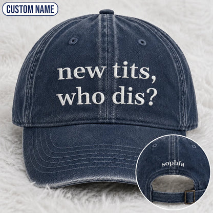 Personalized Who Dis Embroidered Washed Cap, Awareness Gift
