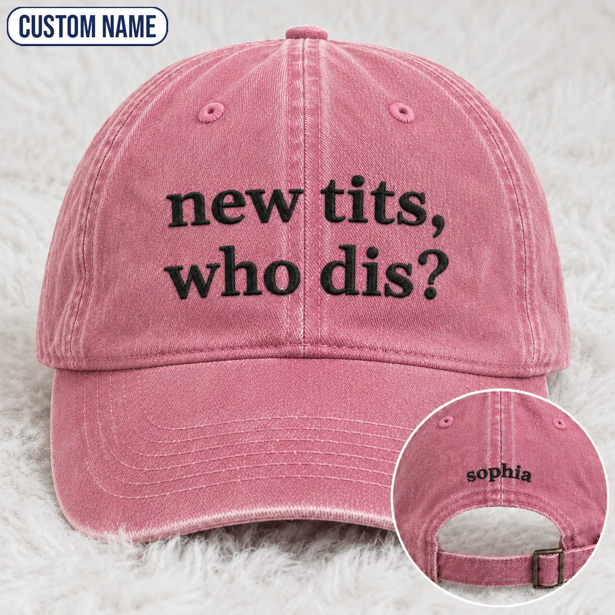 Personalized Who Dis Embroidered Washed Cap, Awareness Gift