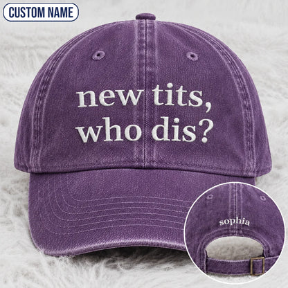 Personalized Who Dis Embroidered Washed Cap, Awareness Gift
