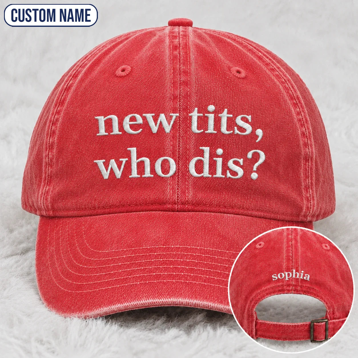 Personalized Who Dis Embroidered Washed Cap, Awareness Gift